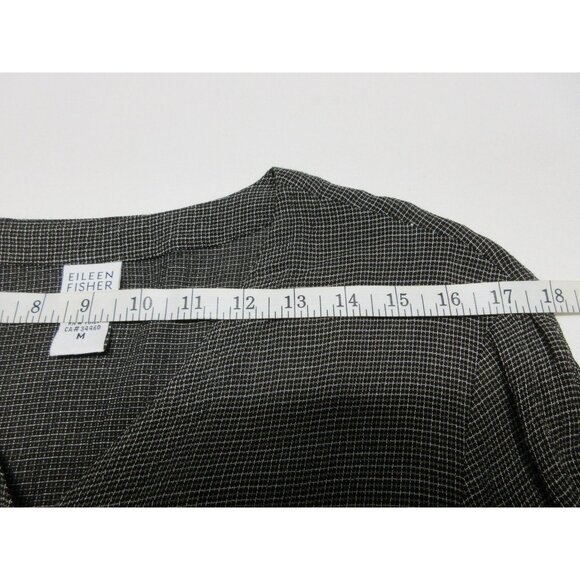 Eileen Fisher women's long sleeve textured woven rayon v-neck tunic top M - Picture 10 of 11